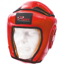 Red Leather Competition Helmet Red Leather Competition Helmet