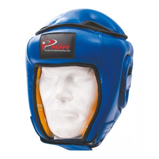 Blue Leather Competition Helmet